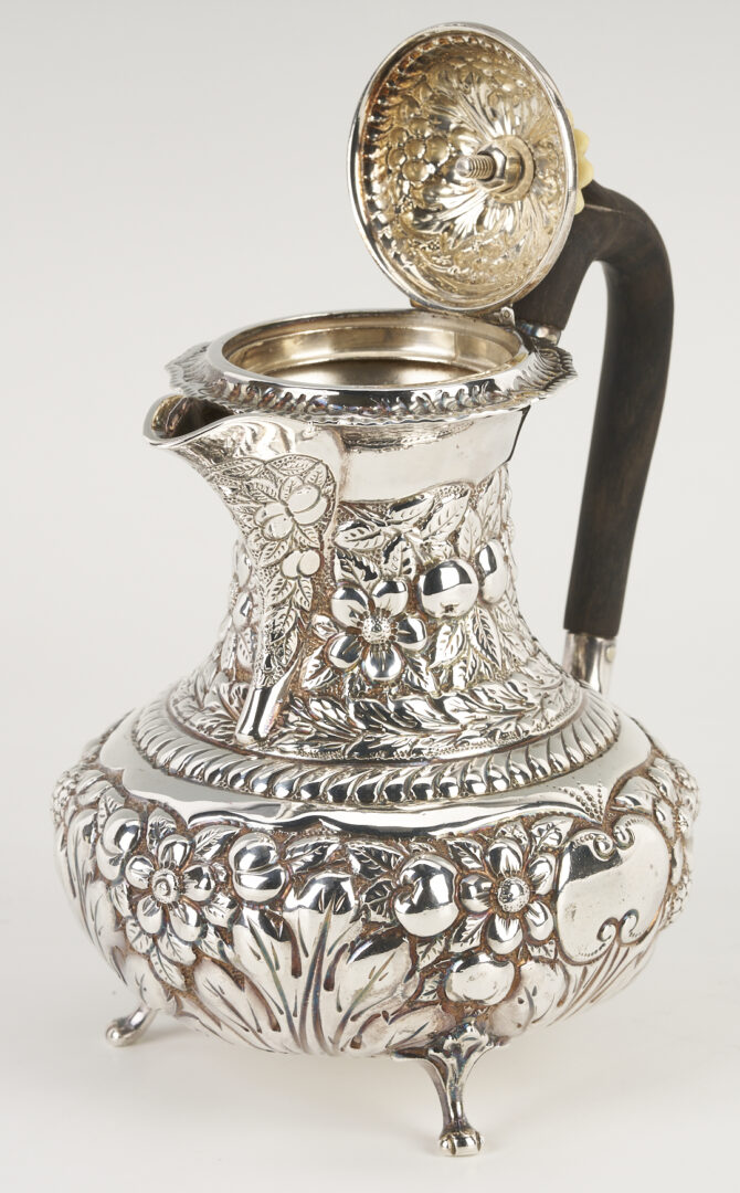 Lot 995: Sterling Teapot, Coin Silver Goblet & Odiot French Salt