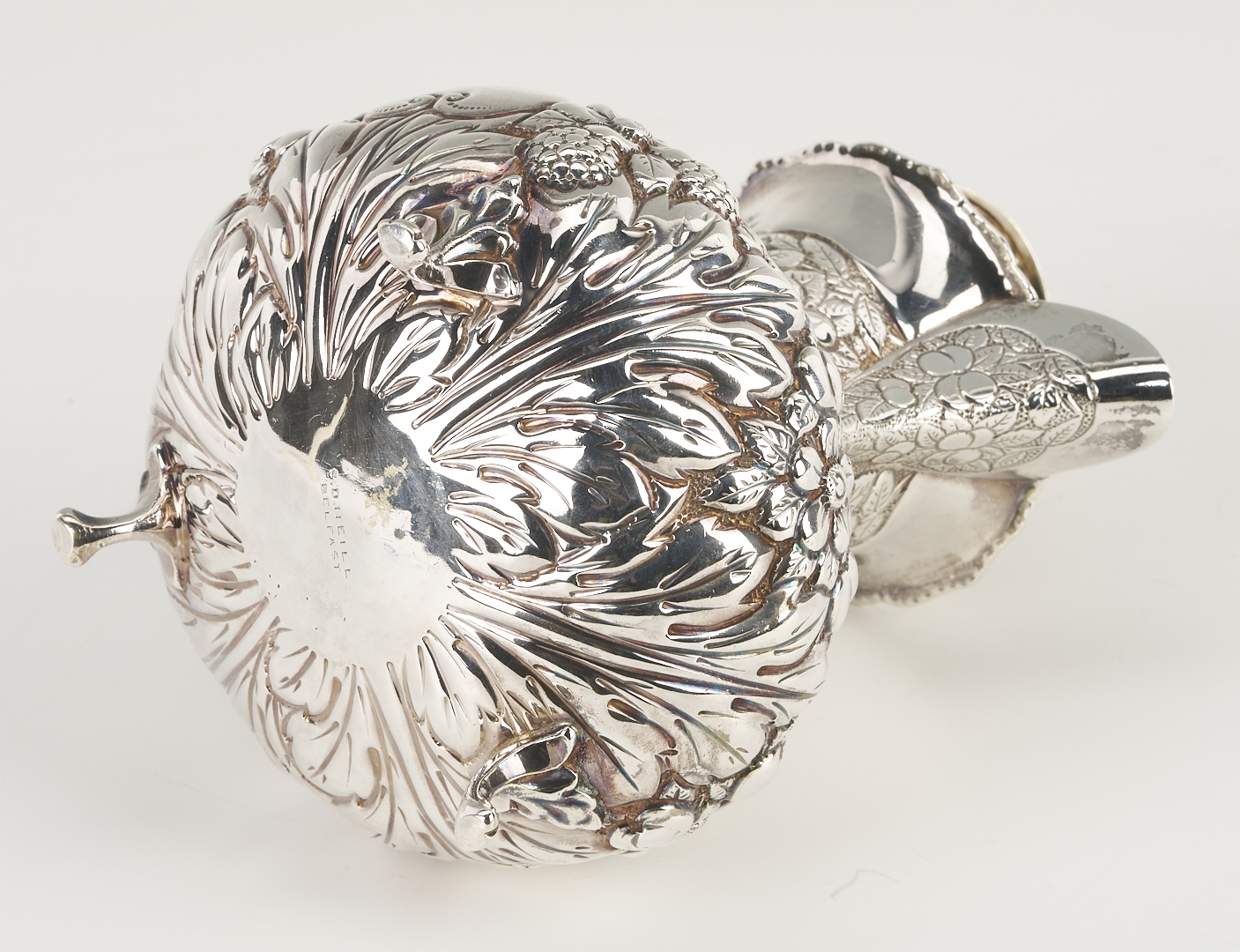 Lot 995: Sterling Teapot, Coin Silver Goblet & Odiot French Salt