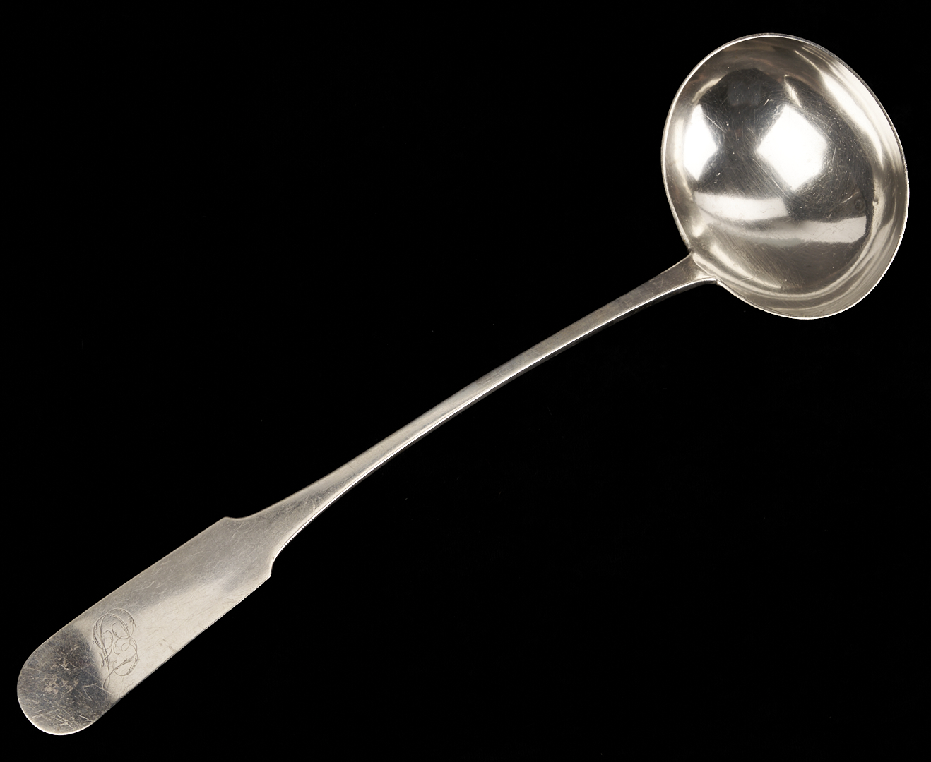 Lot 998: American Coin Silver Ladle, attrib. William Ward Jr. and 2 American Coin Silver Creamers, Joseph Shoemaker
