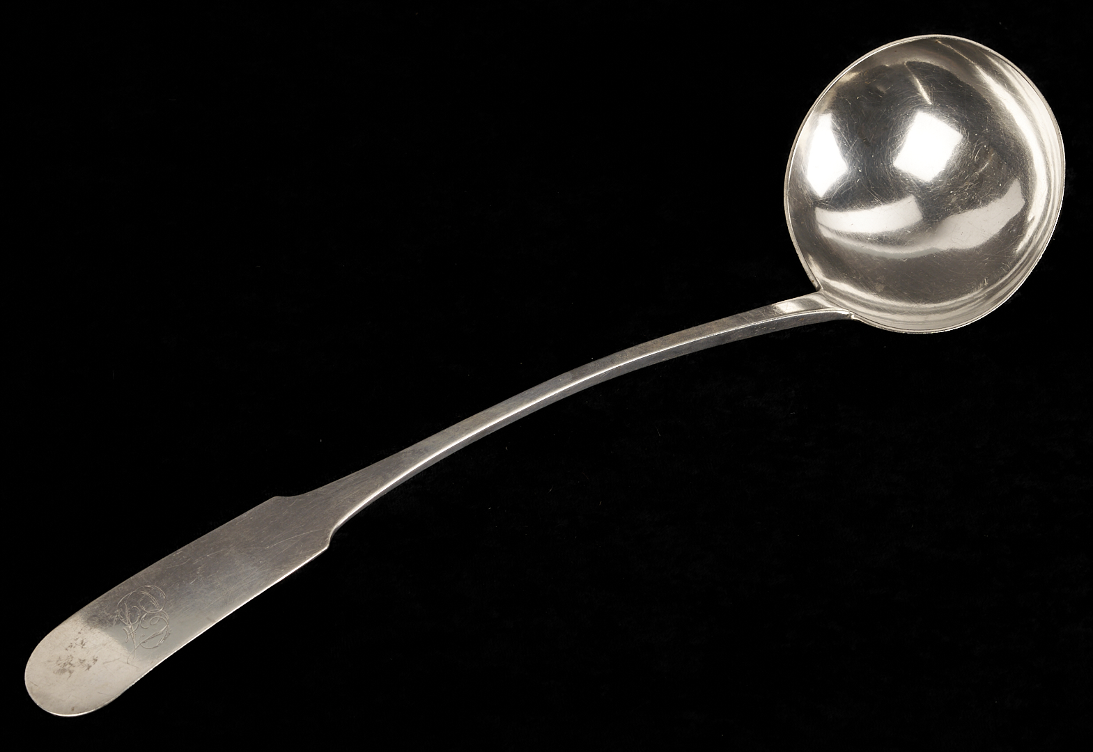Lot 998: American Coin Silver Ladle, attrib. William Ward Jr. and 2 American Coin Silver Creamers, Joseph Shoemaker