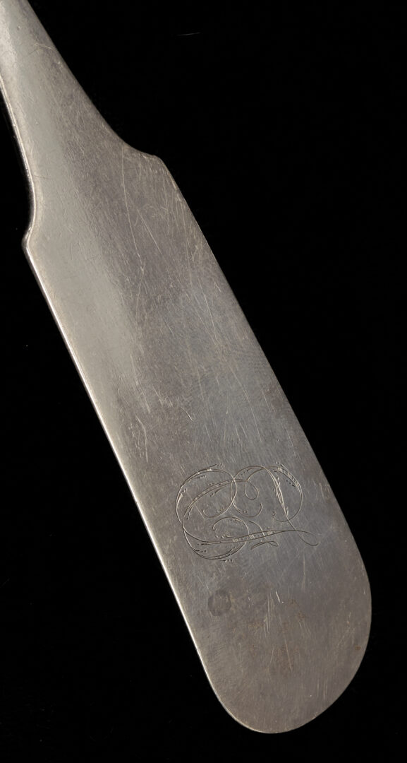 Lot 998: American Coin Silver Ladle, attrib. William Ward Jr. and 2 American Coin Silver Creamers, Joseph Shoemaker