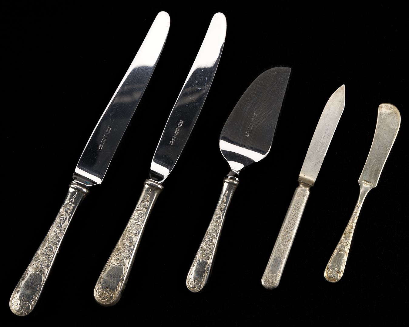 Lot 99: 125 Pcs Kirk Old Maryland Sterling Flatware Plus 4 Others