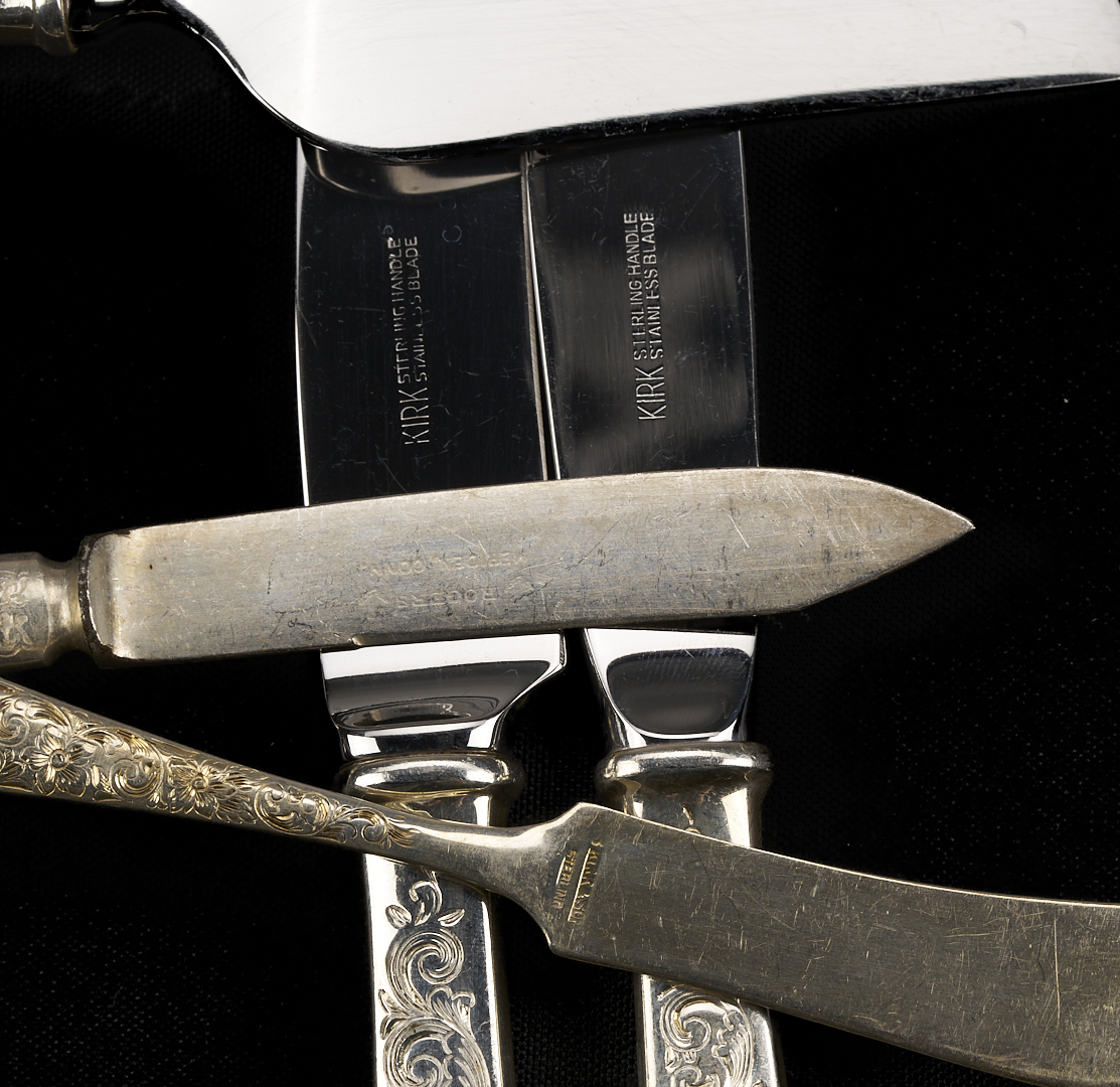 Lot 99: 125 Pcs Kirk Old Maryland Sterling Flatware Plus 4 Others