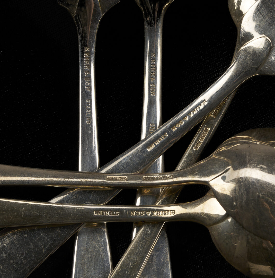 Lot 99: 125 Pcs Kirk Old Maryland Sterling Flatware Plus 4 Others