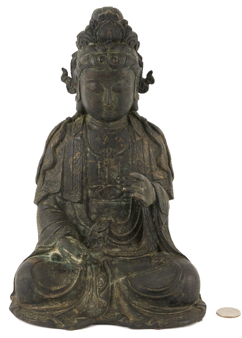 Lot 9: Chinese 17th C. Bronze Buddhist Figure