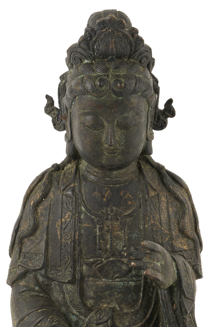 Lot 9: Chinese 17th C. Bronze Buddhist Figure