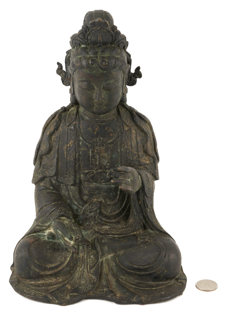 Lot 9: Chinese 17th C. Bronze Buddhist Figure
