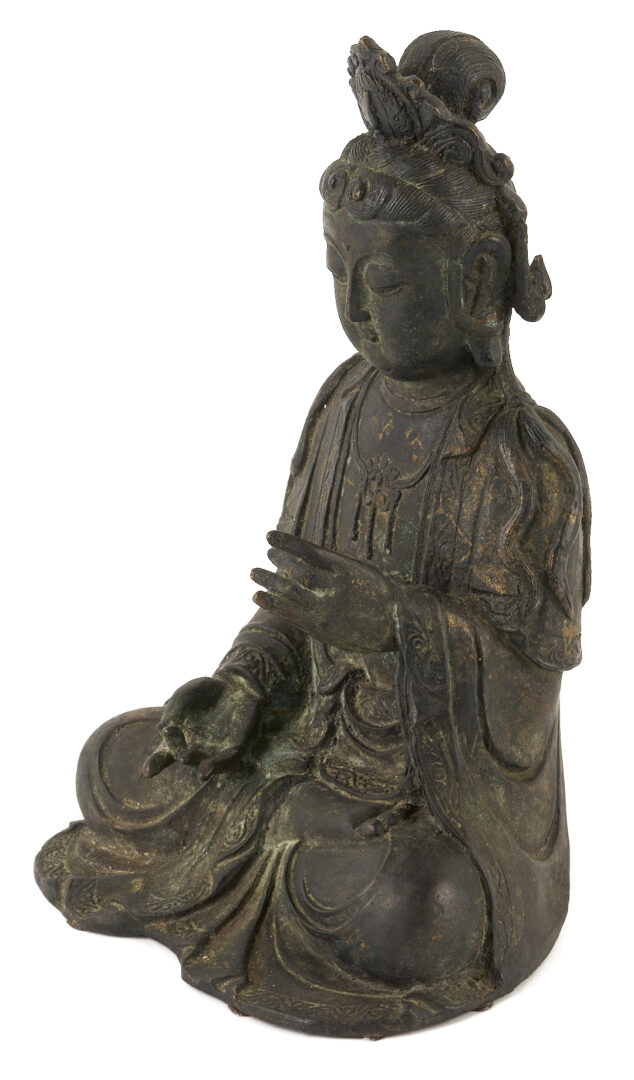 Lot 9: Chinese 17th C. Bronze Buddhist Figure