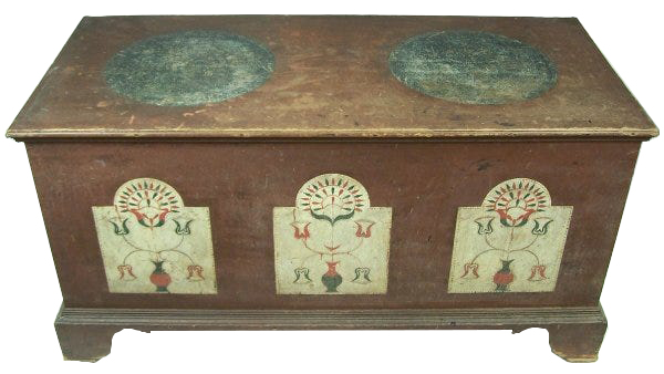 Lot 70: An exceptional and rare paint decorated Wythe County, Virginia blanket chest