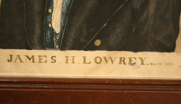 Lot 84: Important Southern watercolor of James Lowrey, 1836