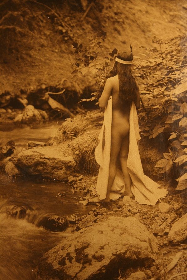 Edward Curtis orotone, The Maid of Dreams, 1909