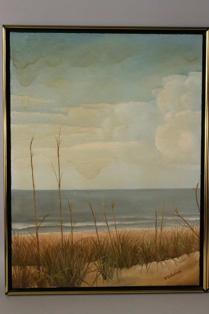 Lot 526: Lot of 3 Oil on Canvas Panoramic Seascapes, W. Sch
