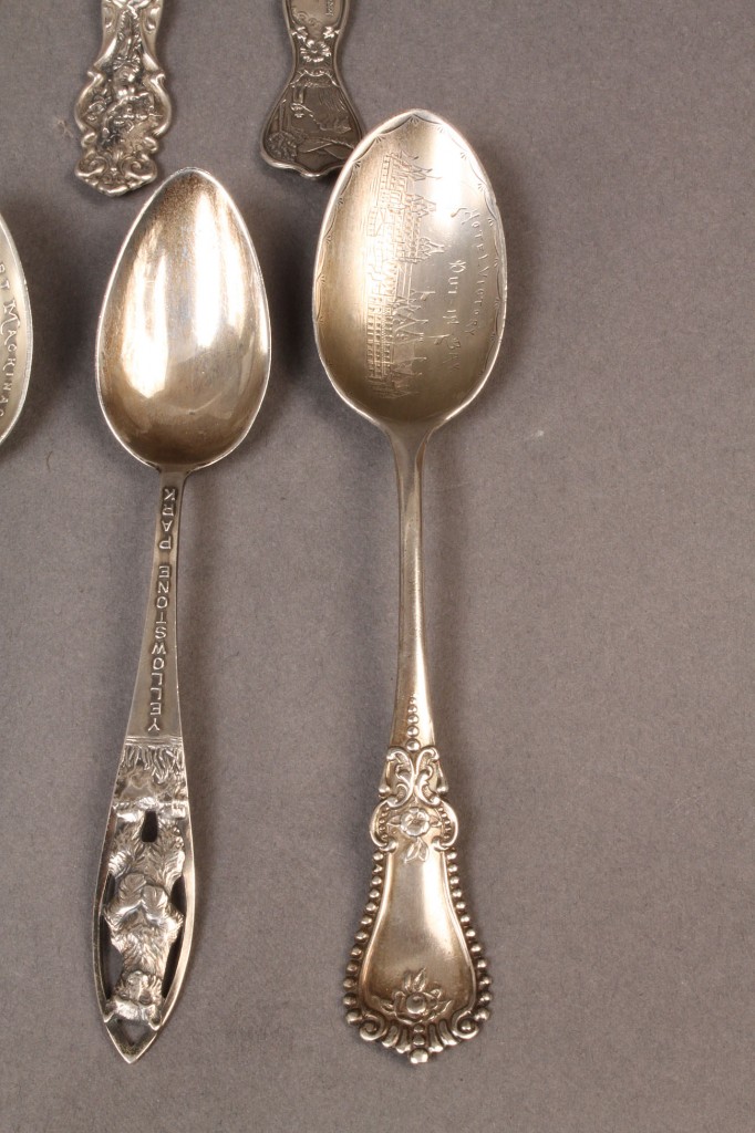 Lot 614A: Sterling Silver souvenir spoons & coin sil