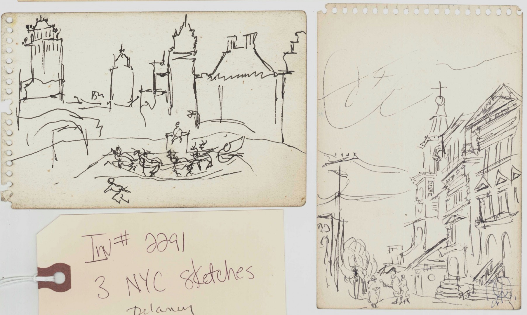Lot 178: 3 Joseph Delaney New York City Sketches