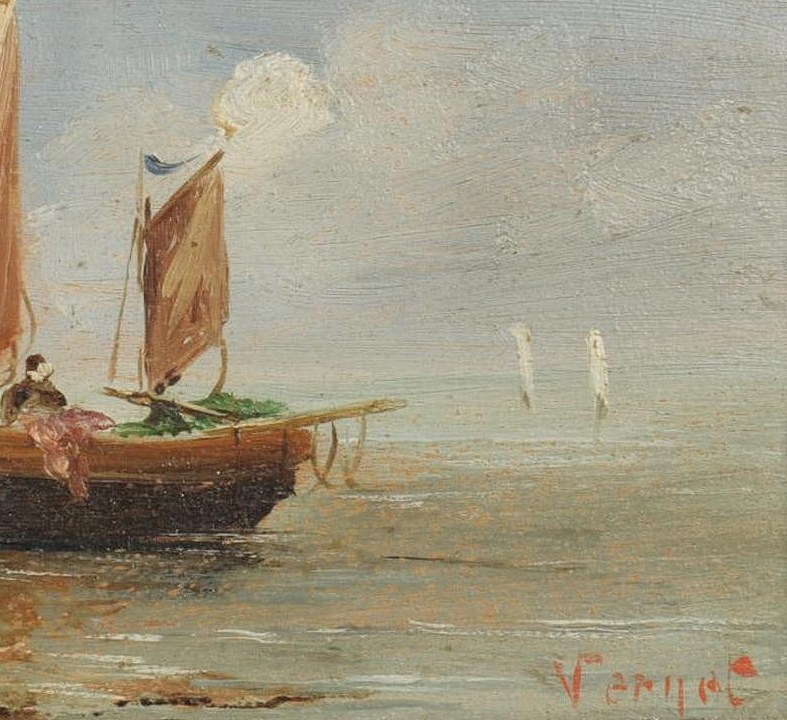 Lot 330: Nautical Scene oil attrib. Frederick Verner
