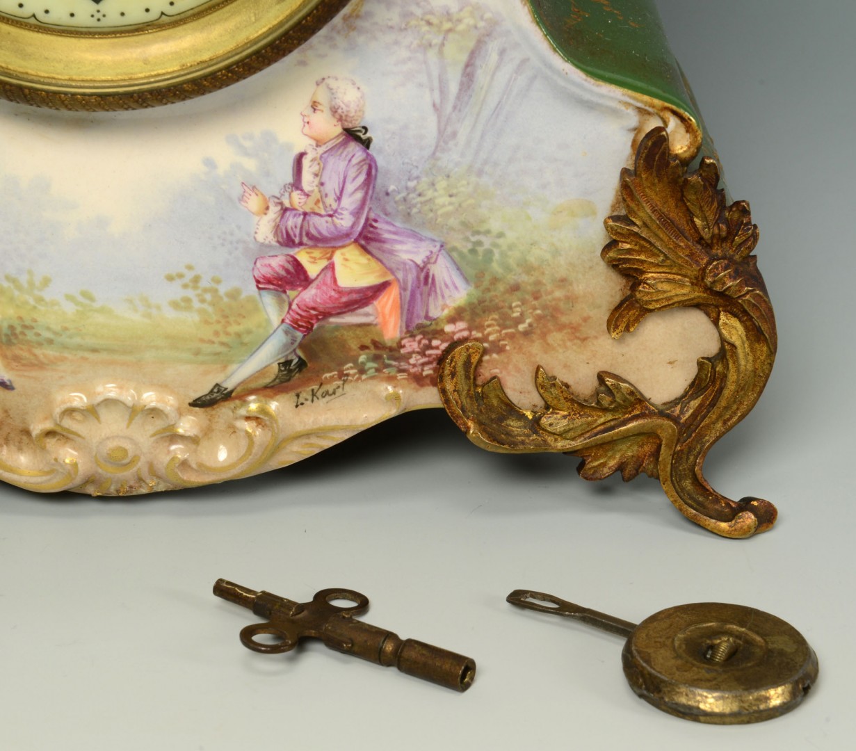 Lot 170: French Hand Painted Porcelain Clock