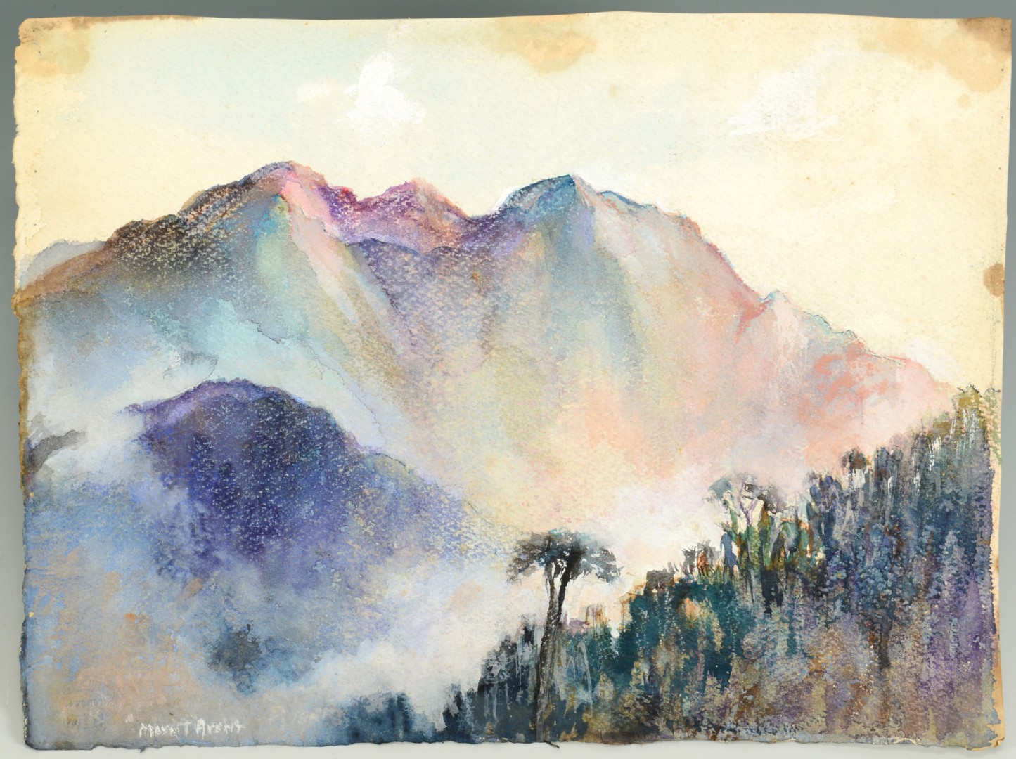 Lot 724: Mayna Treanor Avent Mountainous Watercolor