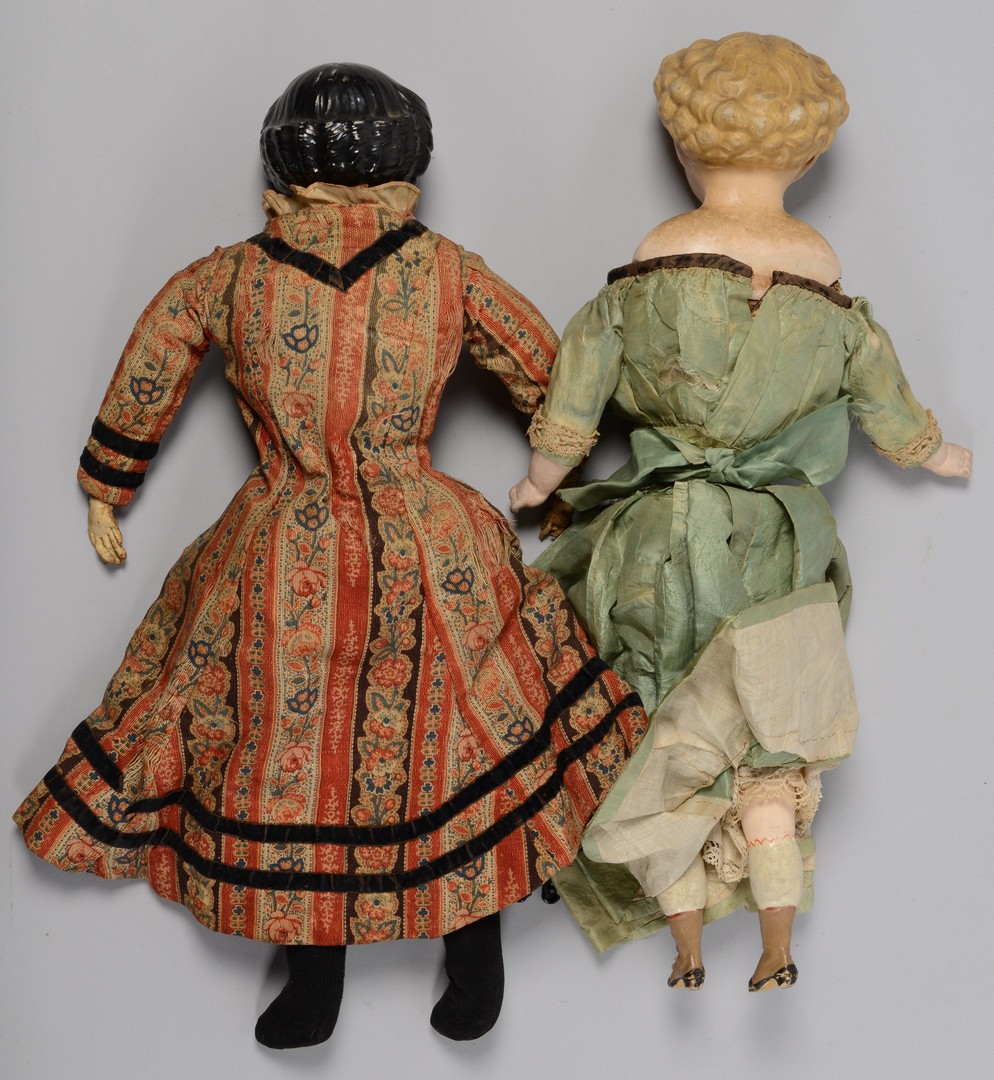 Lot 846: 6 Victorian Dolls & 2 Articles of Doll Furniture