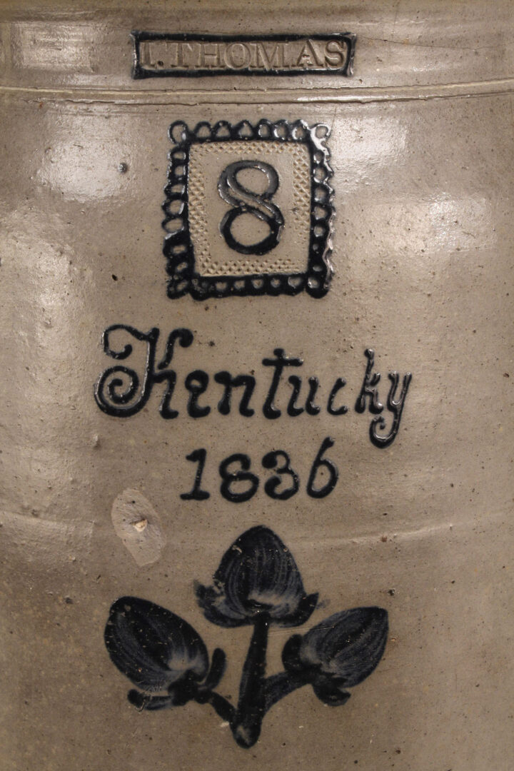 Lot 229: Cobalt Decorated Kentucky Churn, Isaac Thomas