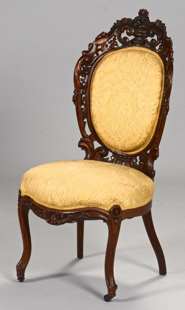 Lot 736: 2 Victorian Laminated Rosewood Chairs