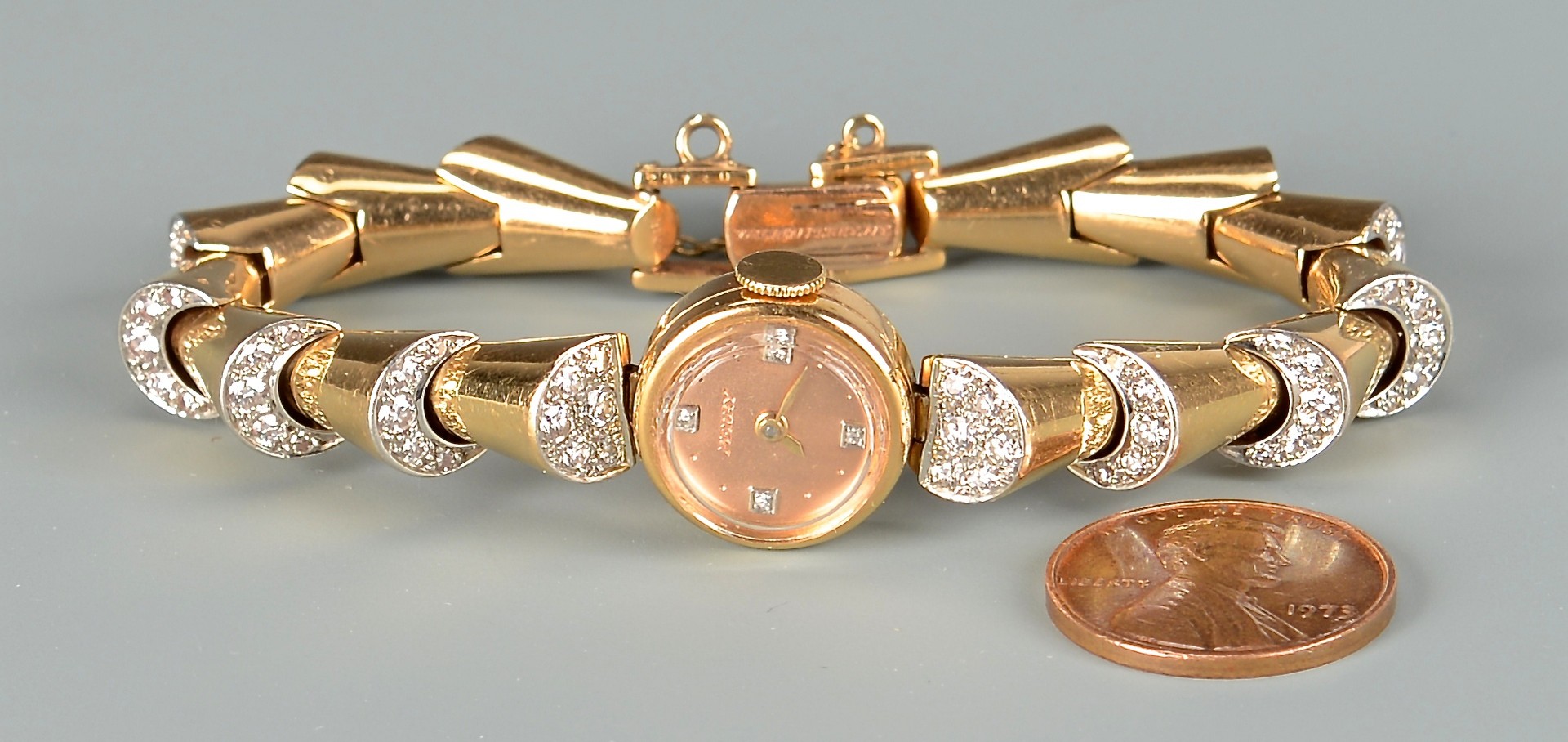 Lot 79: George Headley 18K Gold & Diamond Watch