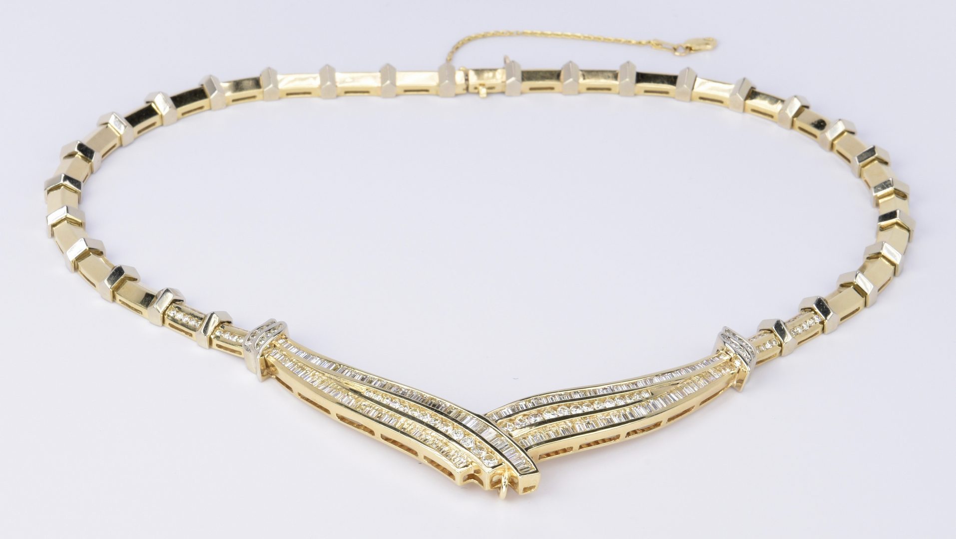 Lot 73: 14K Diamond Collar Necklace