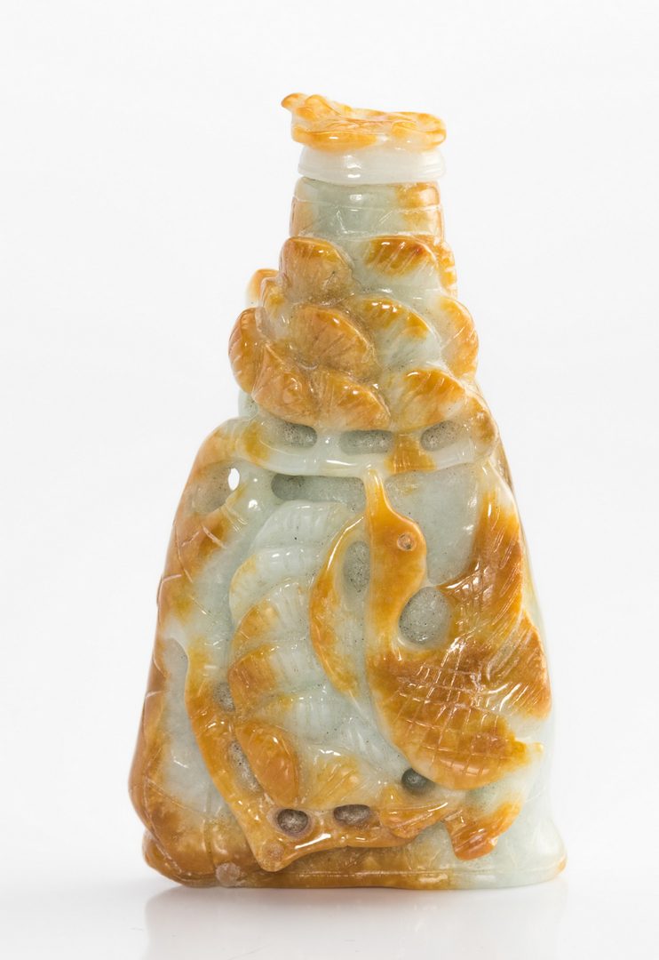 Lot 6: Celadon, Russet Jade Snuff Bottle