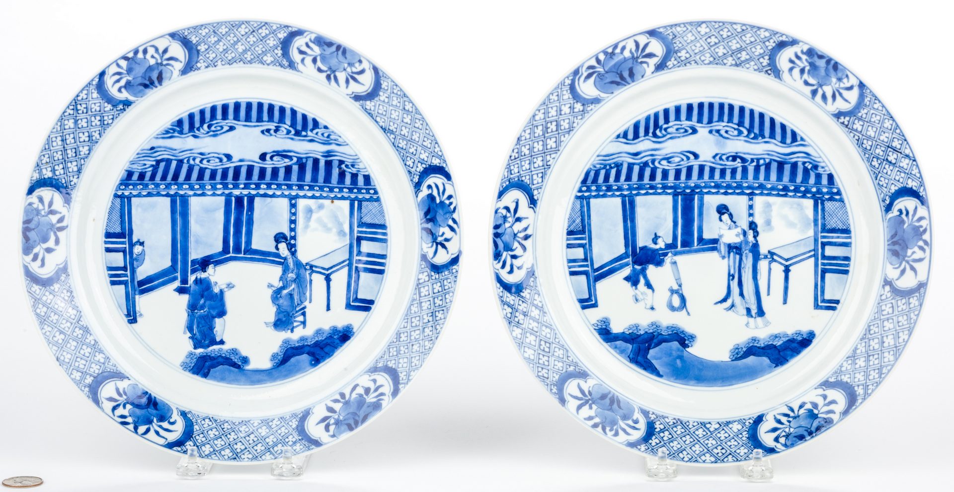 Lot 21: Qing Dynasty Blue & White Porcelain Plates