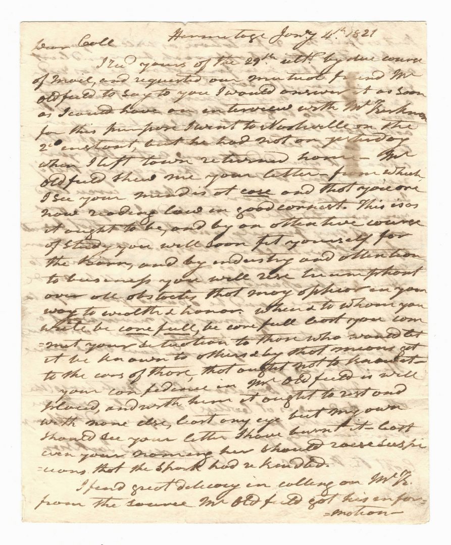 Lot 424: Early Andrew Jackson Signed Letter to Richard K. Call (ALS)
