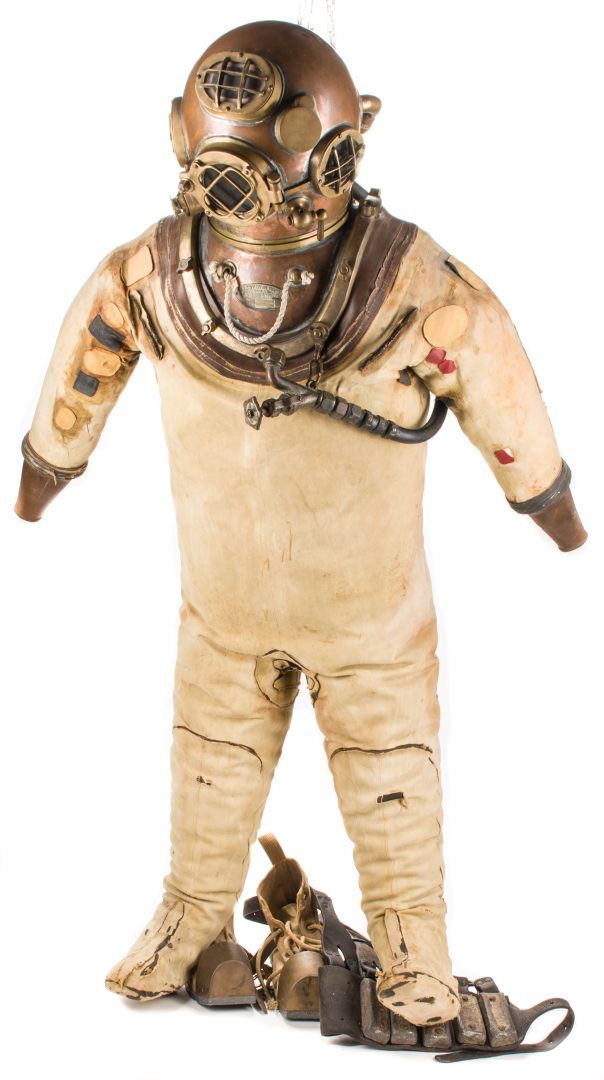 Lot 785: 1939 U.S. Navy Morse Dive Helmet & Full Dive Suit