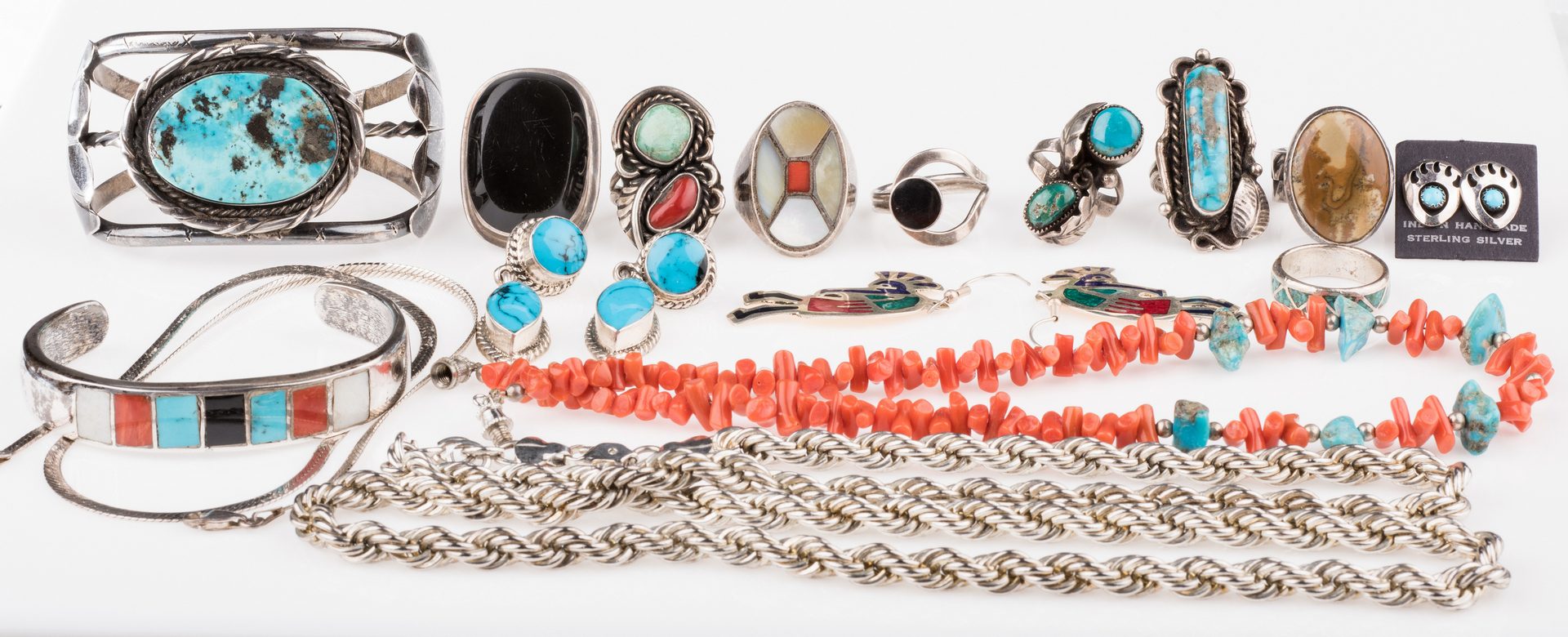 Lot 897: Native American & Mexican Jewelry, 16 items