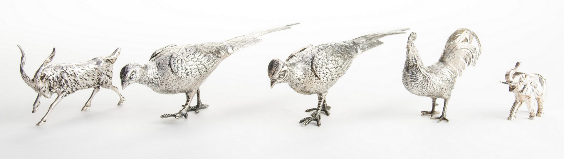 Lot 123: 5 Silver Animals and Birds