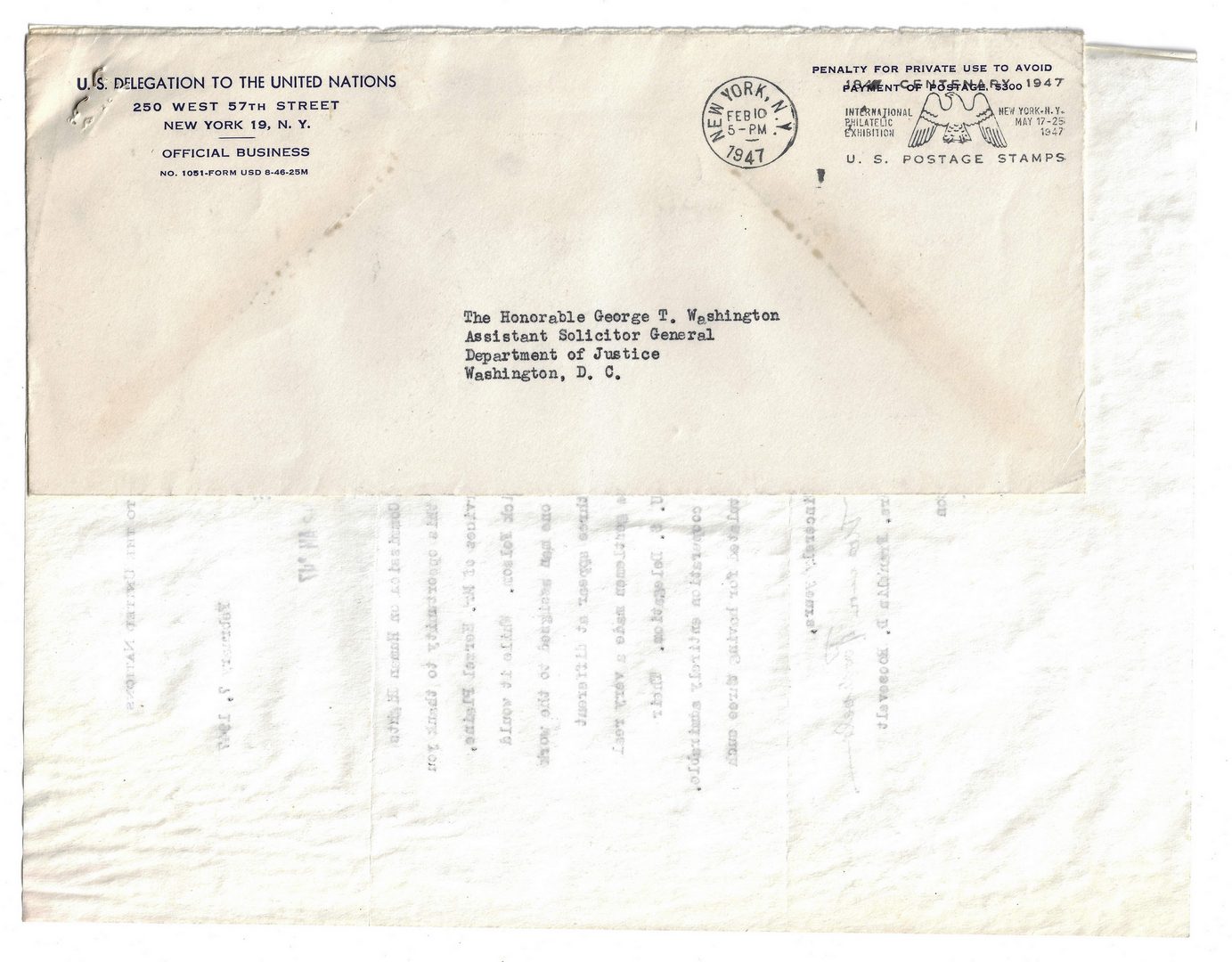 Lot 290: Judge George T. Washington archive inc. Truman, Eleanor Roosevelt, Justice Warren Burger letters, 27 items
