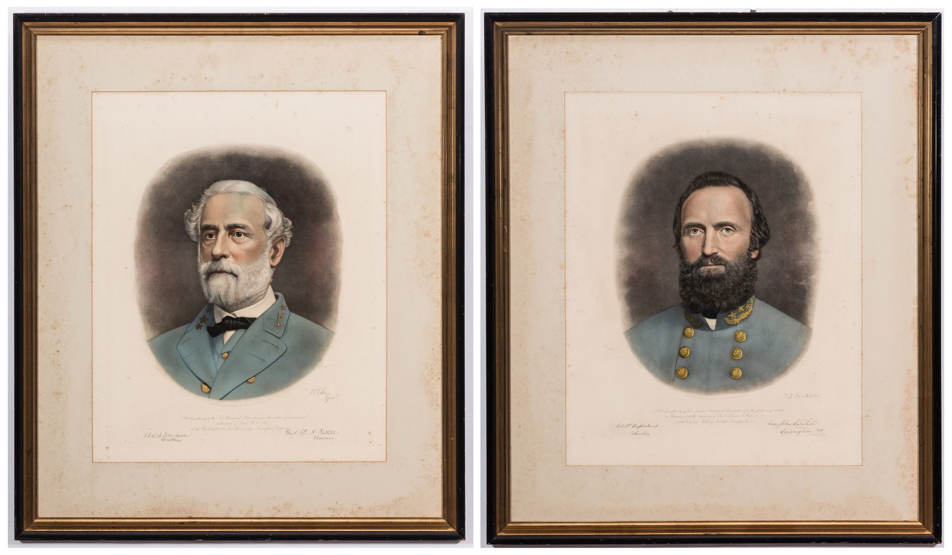Lot 381: Robert E Lee & Stonewall Jackson Prints by A. B. Walter