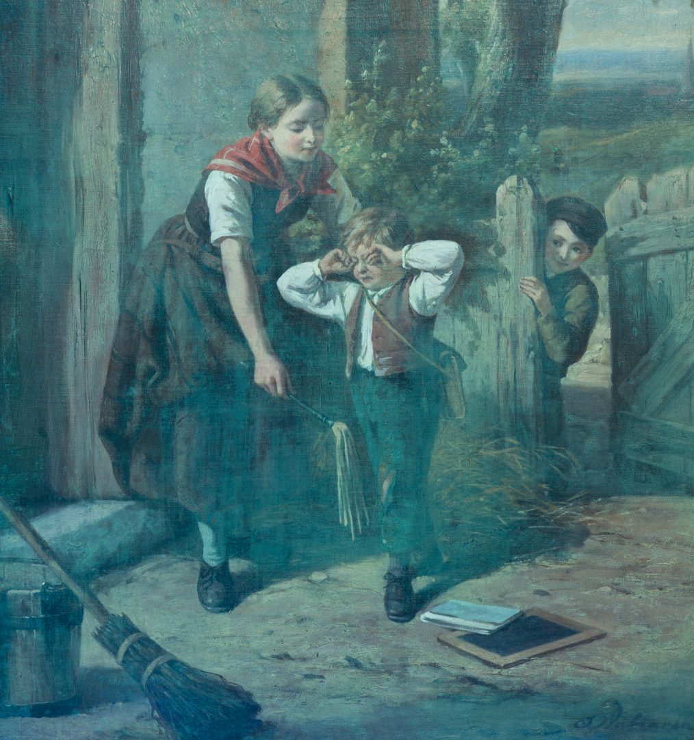 Lot 63: 19th c. Genre Painting by Jan Walraven