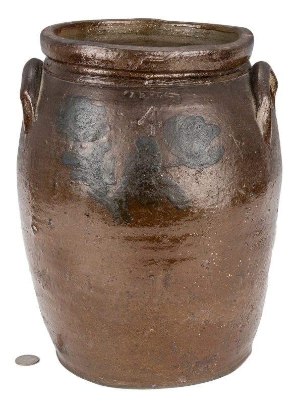 Lot 162: Southwest VA J. B. Magee Stoneware Jar w/ Cobalt, Exhibited
