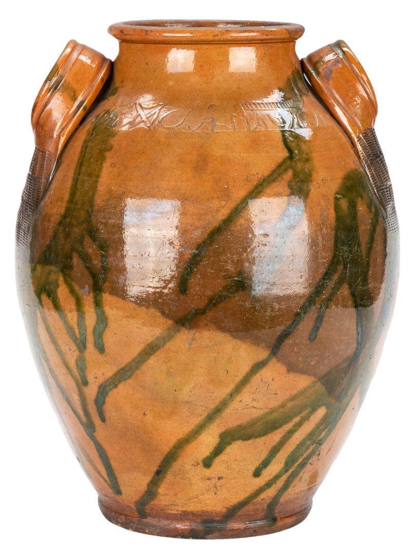 Lot 155: C A Haun Earthenware Pottery Jar, Greene Co., TN