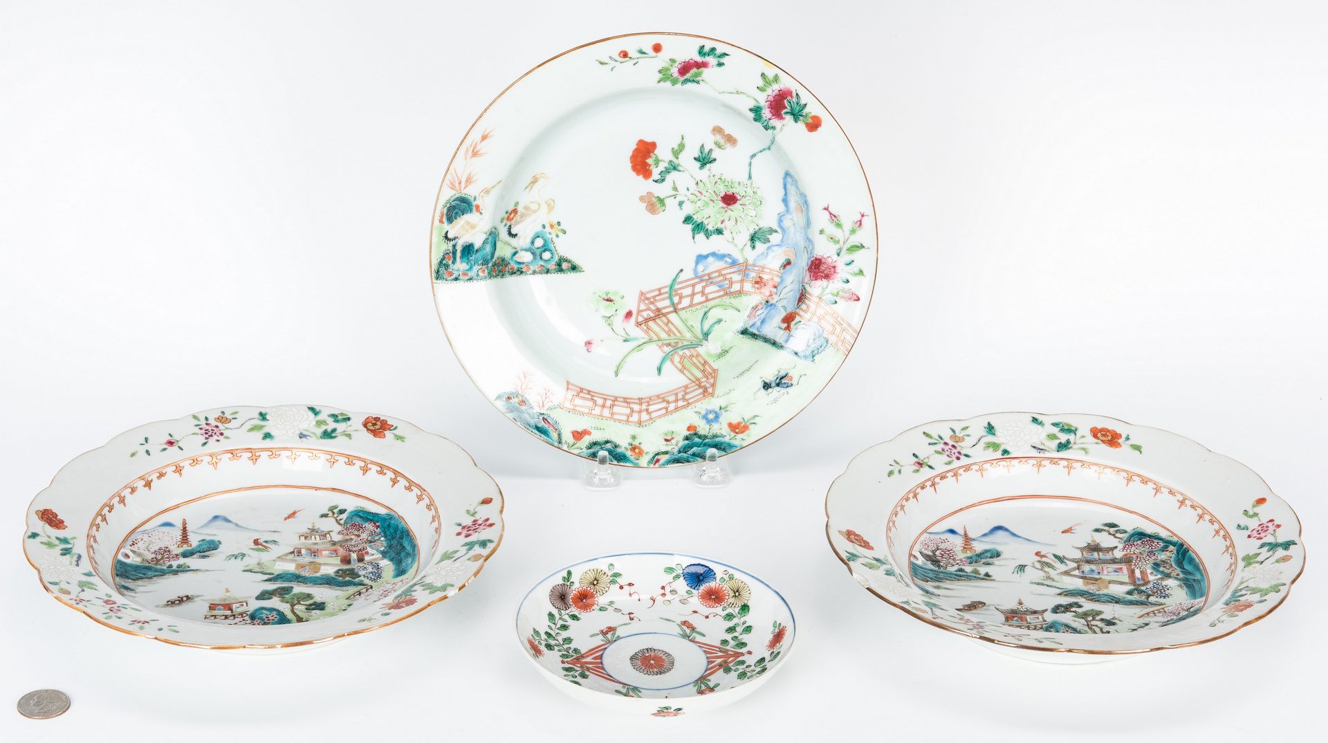 Lot 467: 4 Famille Verte Porcelain Items, 19th c.