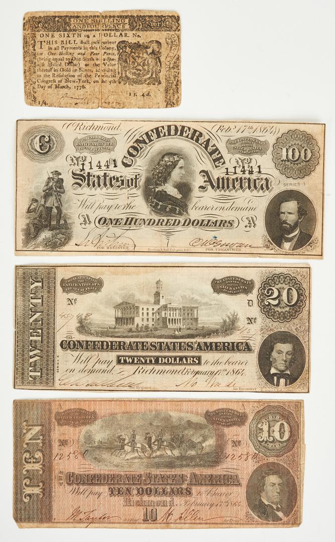 Lot 1001: 8 Pcs. Obsolete Currency, incl. Colonial, CSA