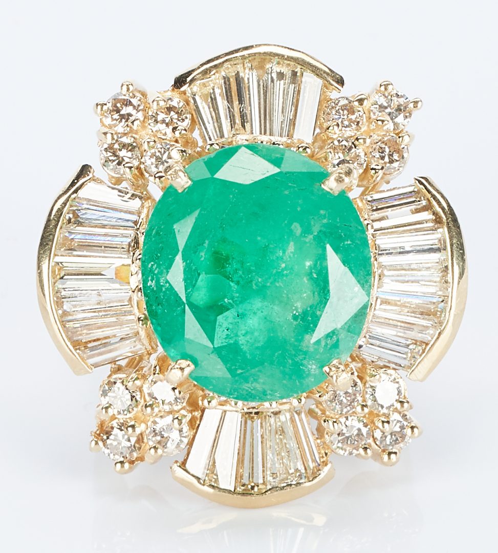 Lot 44: 11 Carat Emerald and Diamond Dinner Ring