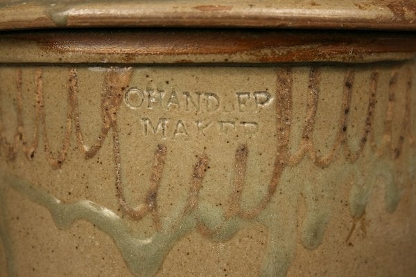 Lot 96: Rare stamped Chandler Edgefield SC jar and lid