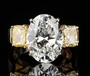 7.32 Oval Diamond, VS1/G & 2 FIY GIA 3-stone Ring Sold $168,000
