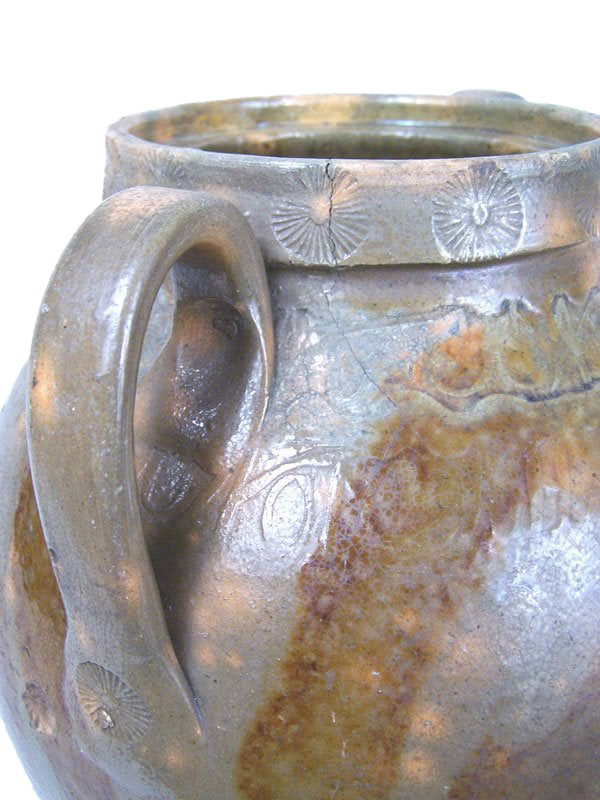Lot 38: Rare Tennessee redware jar, stamped C A Haun