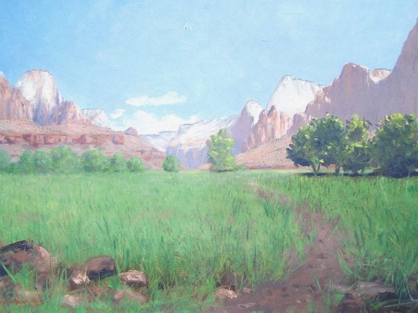 Lot 185: Frederick Dellenbaugh Zion Canyon landscape