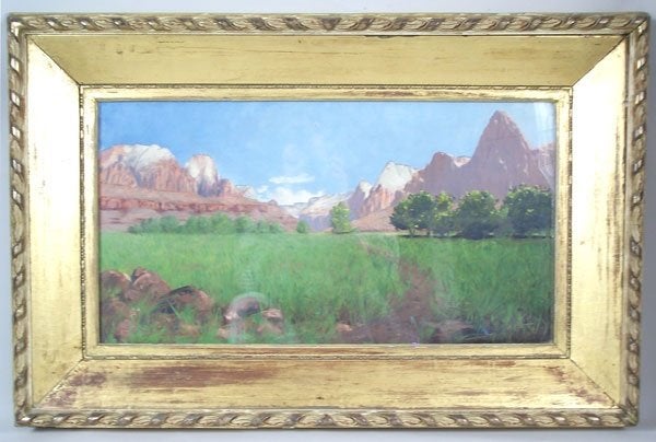 Lot 185: Frederick Dellenbaugh Zion Canyon landscape