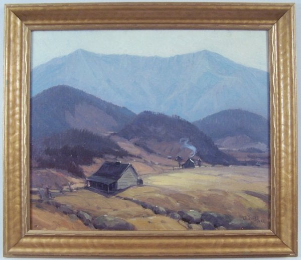 Lot 187: Tennessee mountain landscape oil by Louis E. Jones