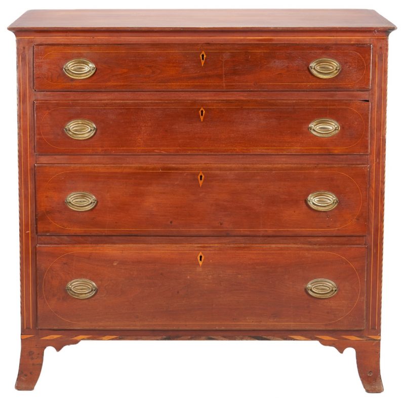 Lot 250: Southern Hepplewhite Inlaid Chest of Drawers