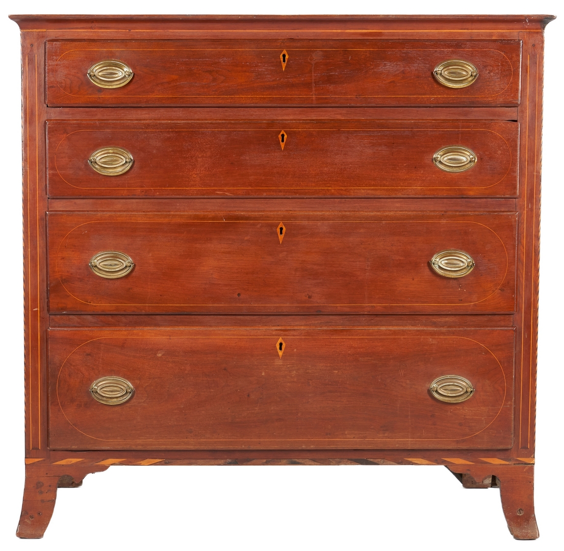 Lot 250: Southern Hepplewhite Inlaid Chest of Drawers