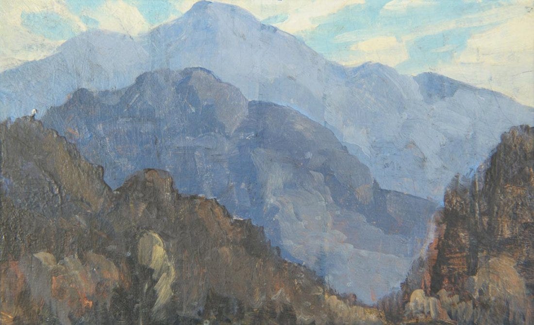 Lot 49: Louis Jones, Mountain Landscape painting