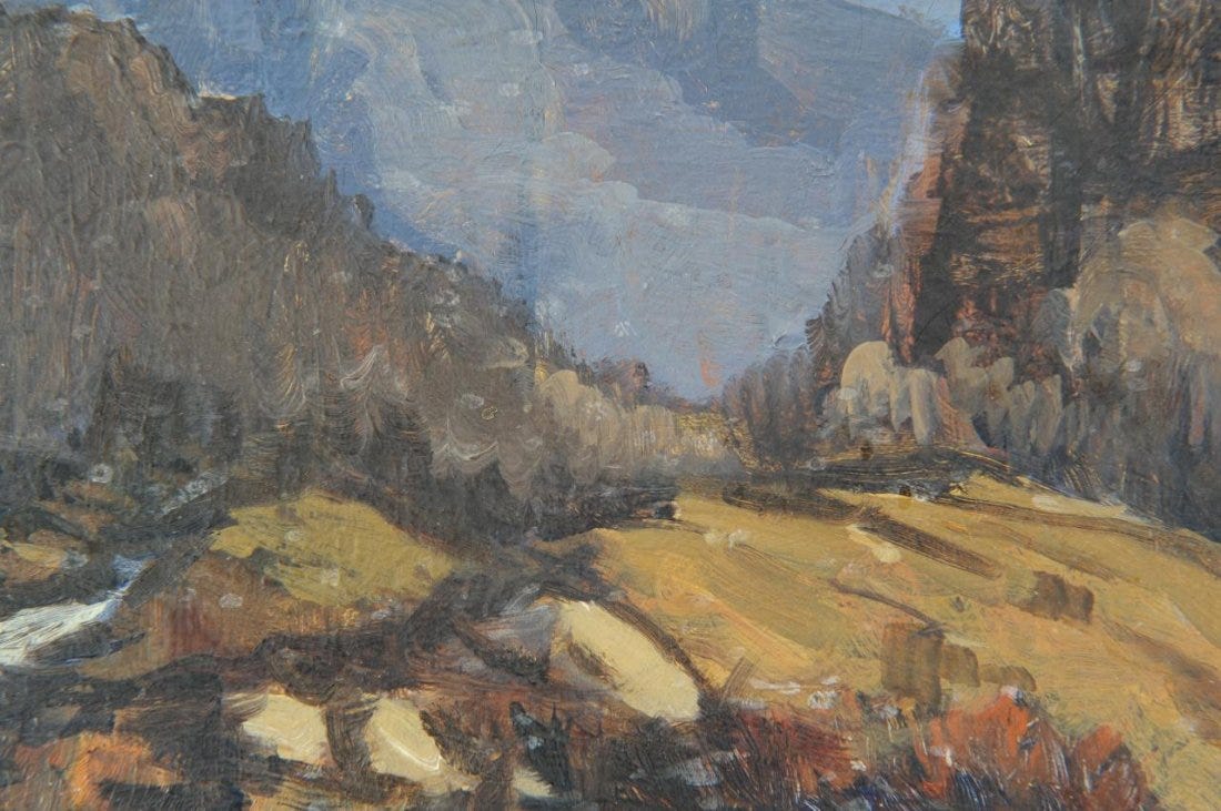 Lot 49: Louis Jones, Mountain Landscape painting